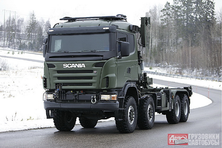 Испытания бронированного армейского тягача Scania